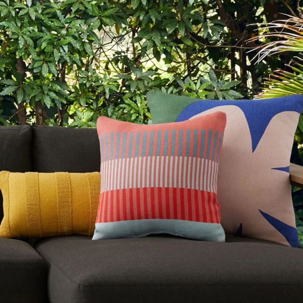 West Elm Tufted Stripe Indoor/Outdoor Pillow
